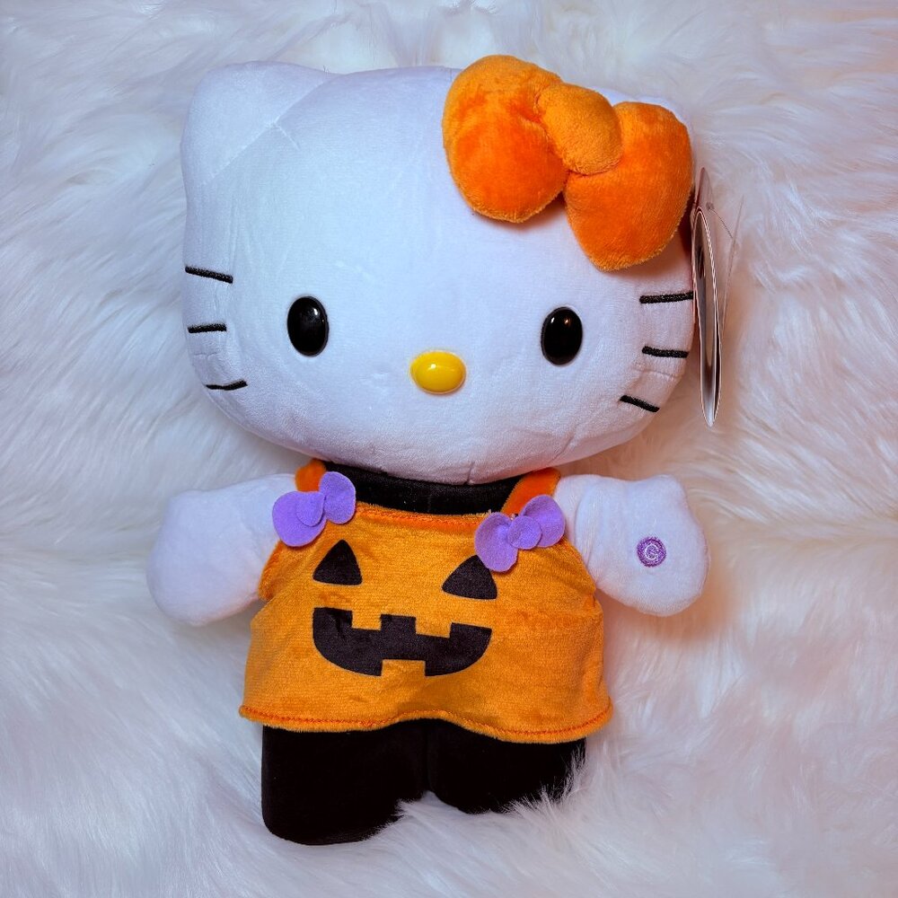 NEW Sanrio Hello Kitty Halloween Side Stepper 12" Pumpkin Dancing Plush